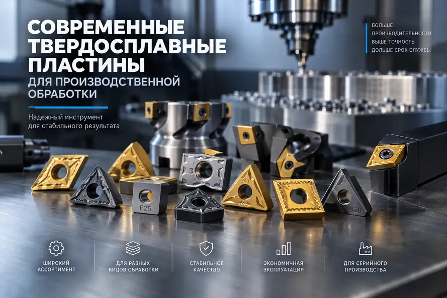 Современные твердосплавные пластины для производственной обработки Современные твердосплавные пластины для производственной обработки