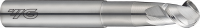 Фреза концевая твердосплавная cферическая ALU-POWER с 2-мя зубьями (спираль 50°) с шейкой. -