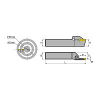 QFFD2525L10-100H Резец (державка) канавочный торцевой